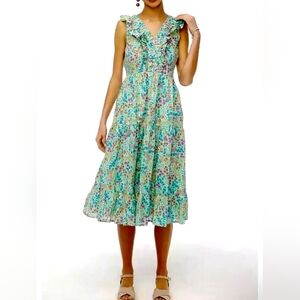 J. Crew Multicolor Floral Midi Dress 4